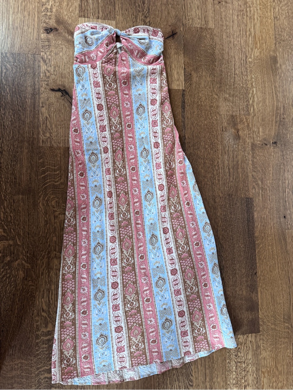 Abercrombie & Fitch Striped Paisley Maxi Dress in Blue & Brown